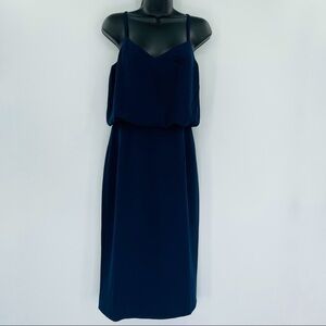 New Dress The‎ Population Alondra Blouson Sheath Dress Midnight Blue Womens M